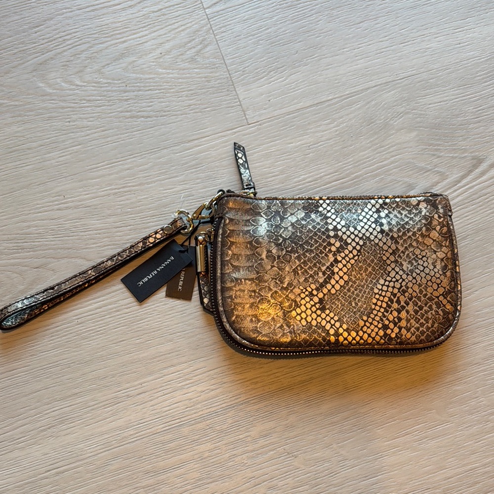 NWT Banana Republic Snake Print Wristlet